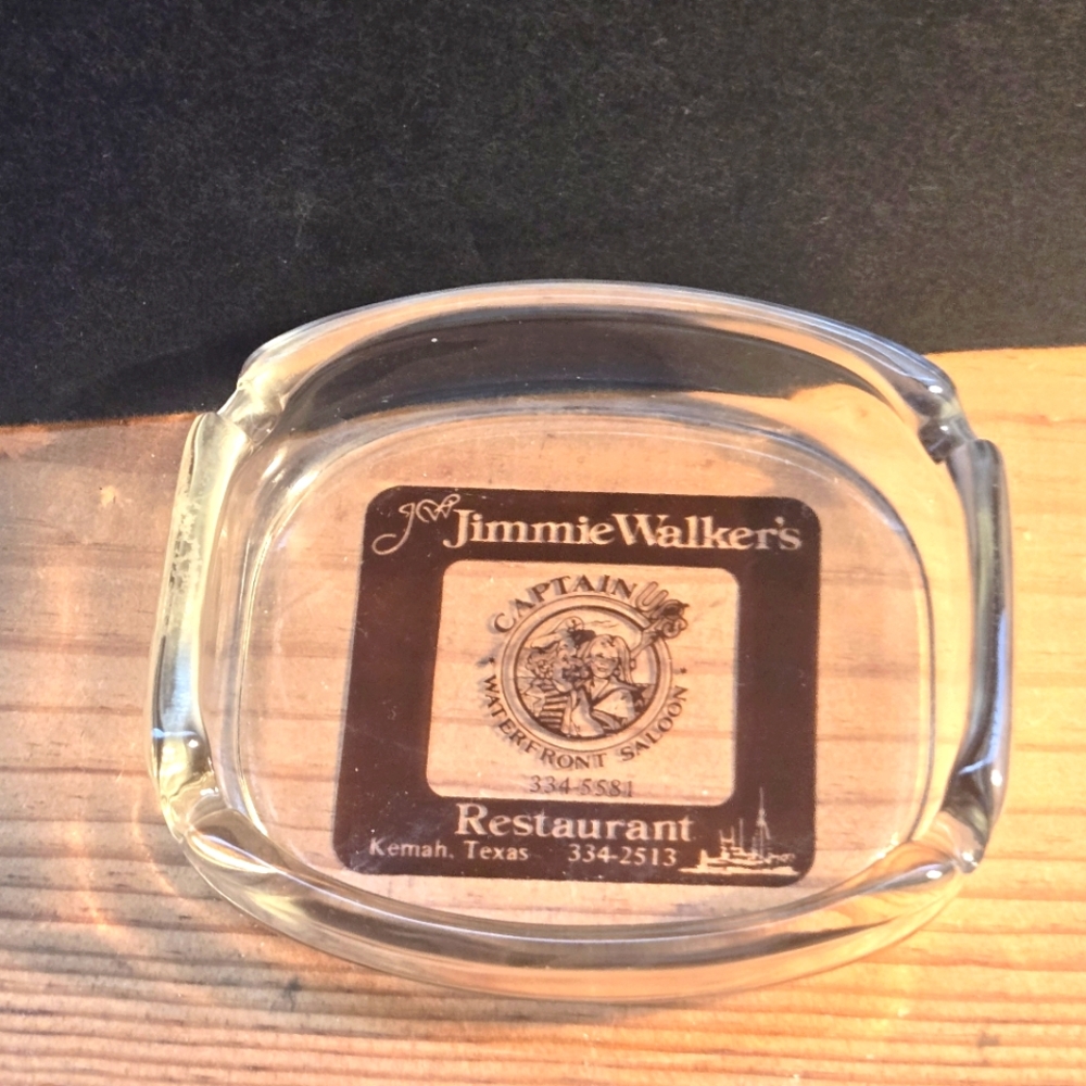 RARE JIMMIE WALKERS RESTAURANT CAPTAIN'S WATERFRONT SALOON ASHTRAY